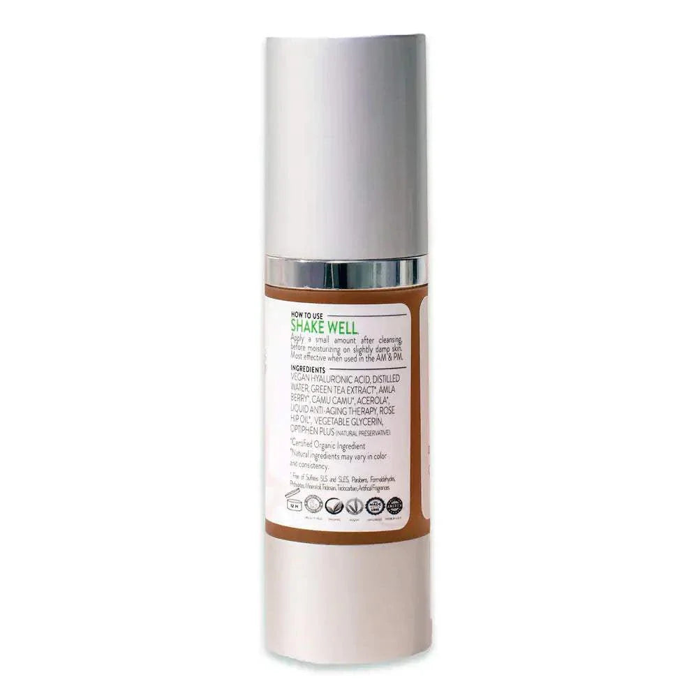 Organic Hyaluronic Acid Serum bottle with moisturizing and anti-aging benefits for hydrated, plumper skin