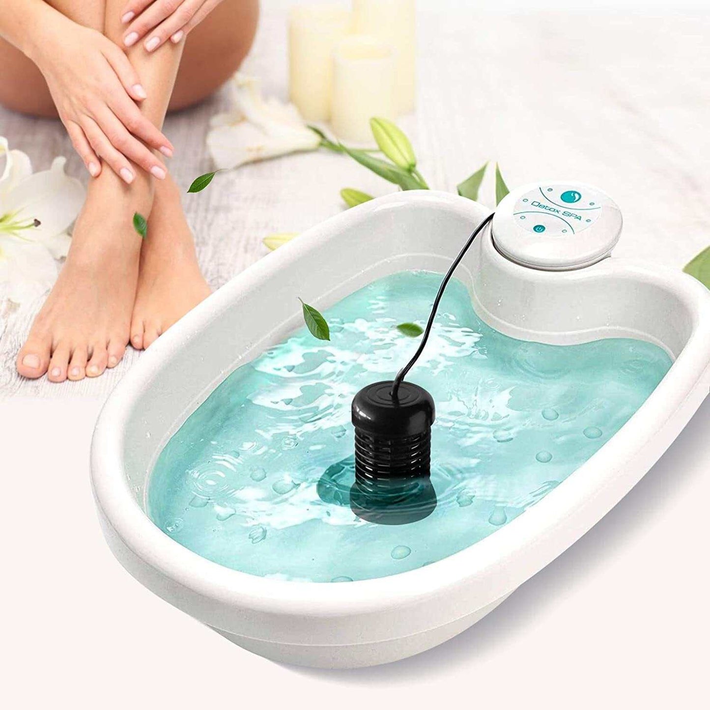 Ionic Detox Foot Spa machine with water basin and detox array for at-home foot cleansing