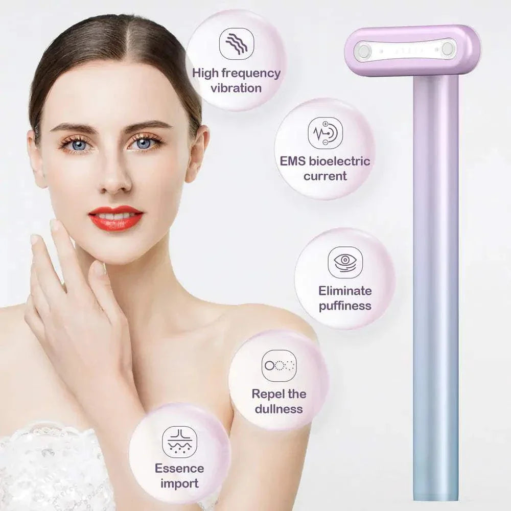 4-in-1 Skin Care Tool with microcurrent, red light therapy, massage, and warmth for firming, rejuvenation, and improved skin absorption