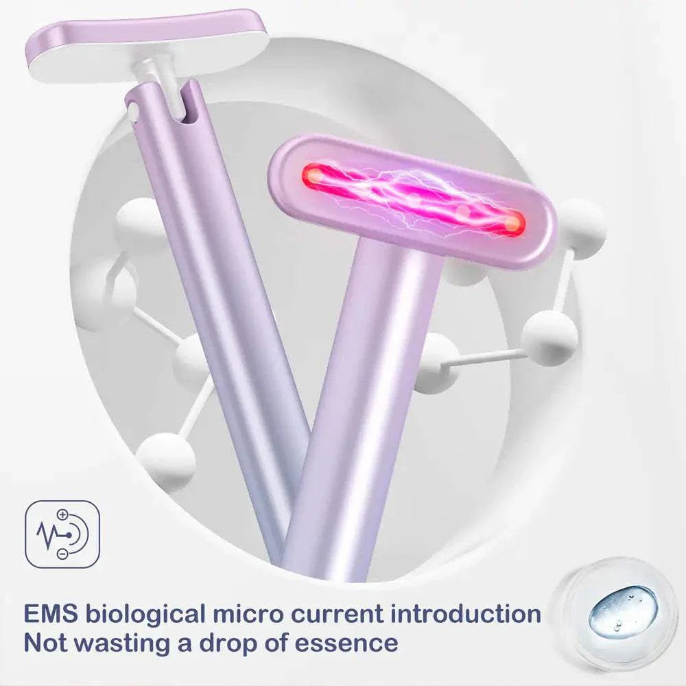 4-in-1 Skin Care Tool with microcurrent, red light therapy, massage, warmth, and sleek portable design