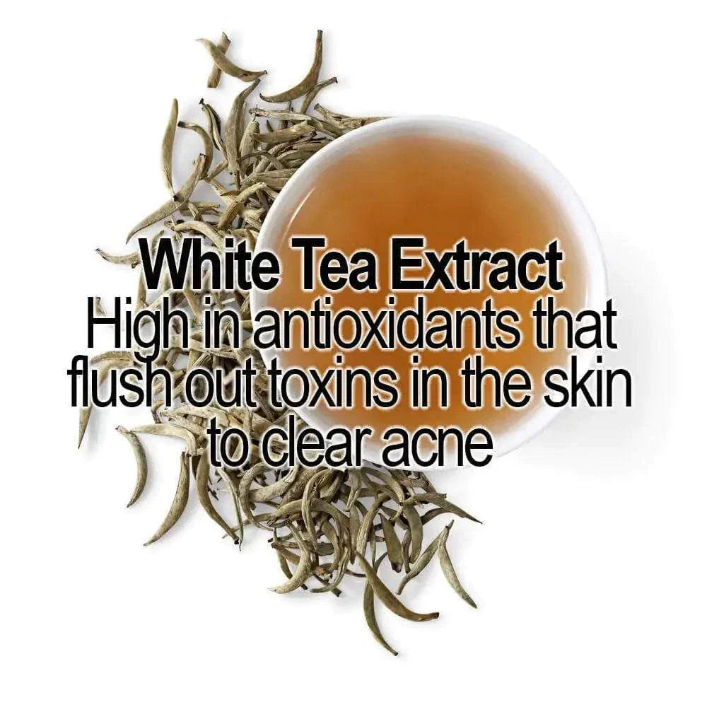 Organic Hyaluronic Acid Serum with white tea extract for hydration, antioxidant protection, and acne-clearing benefits