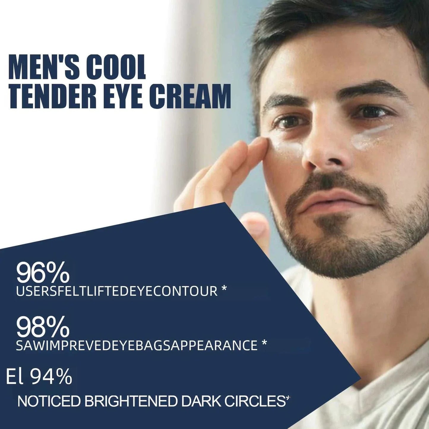 Man applying East Moon Retinol Eye Cream to reduce dark circles and puffiness around eyes