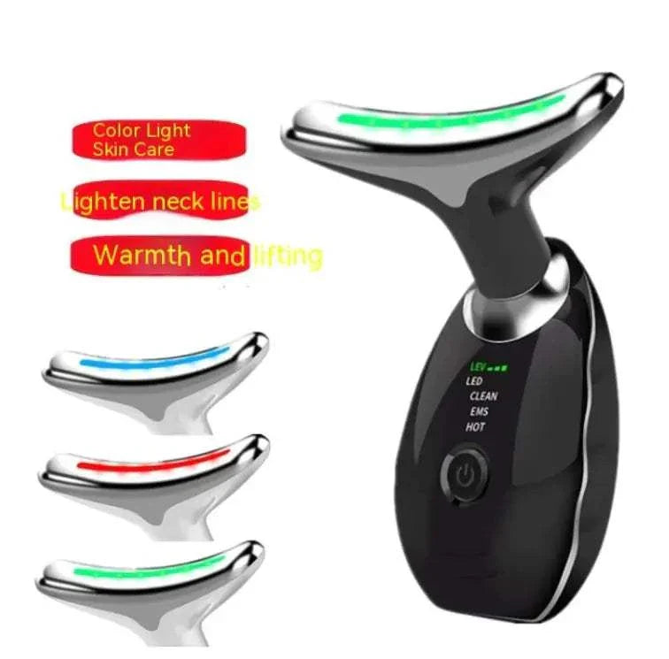 Neck Beauty Instrument with LED light therapy and heat for reducing neck lines and firming skin
