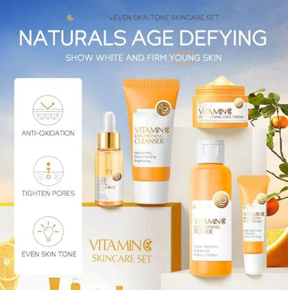 Vitamin C Toner Kit - 5-Piece Brightening & Cleansing Set