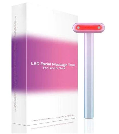 4-in-1 Skin Care Tool with LED facial massage, microcurrent, red light therapy, and warmth for face and neck.