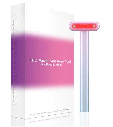 4-in-1 Skin Care Tool with LED facial massage, microcurrent, red light therapy, and warmth for face and neck.
