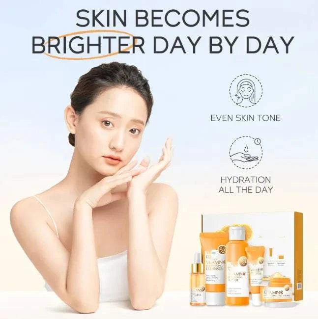 Vitamin C Toner Kit - 5-Piece Brightening & Cleansing Set